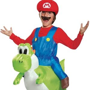Mario riding Yoshi inflatable kids costume